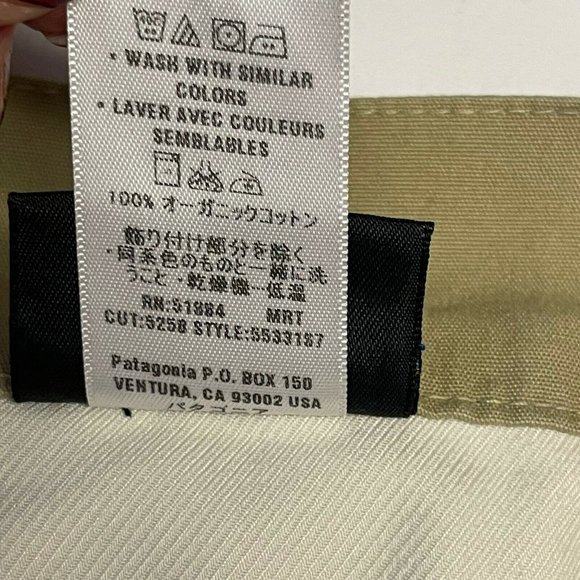 Patagonia Mens Organic Cotton Straight Leg Pants Khaki Sz 33 x 30 - Picture 7 of 8